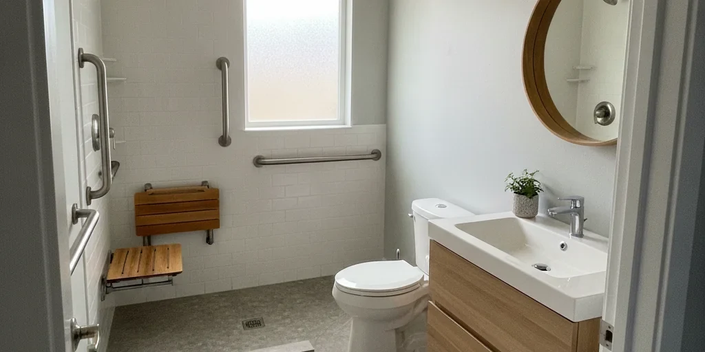 Accessible ADA walk-in shower bathroom remodel in San Jose by Bathroom Remodel San Jose
